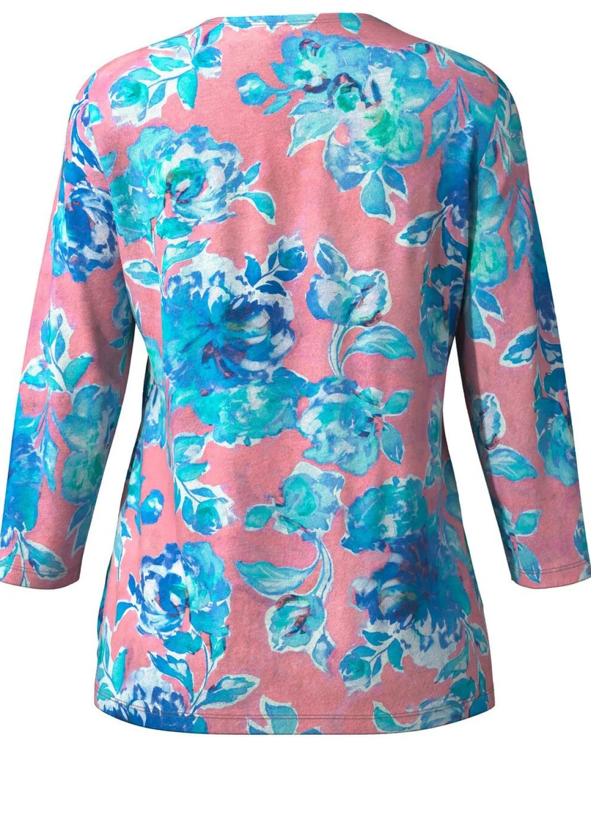 New KLAUS MODELLE MADE IN GERMANY Pullover in Feinstrick ROSA-TÜRKIS-MINT