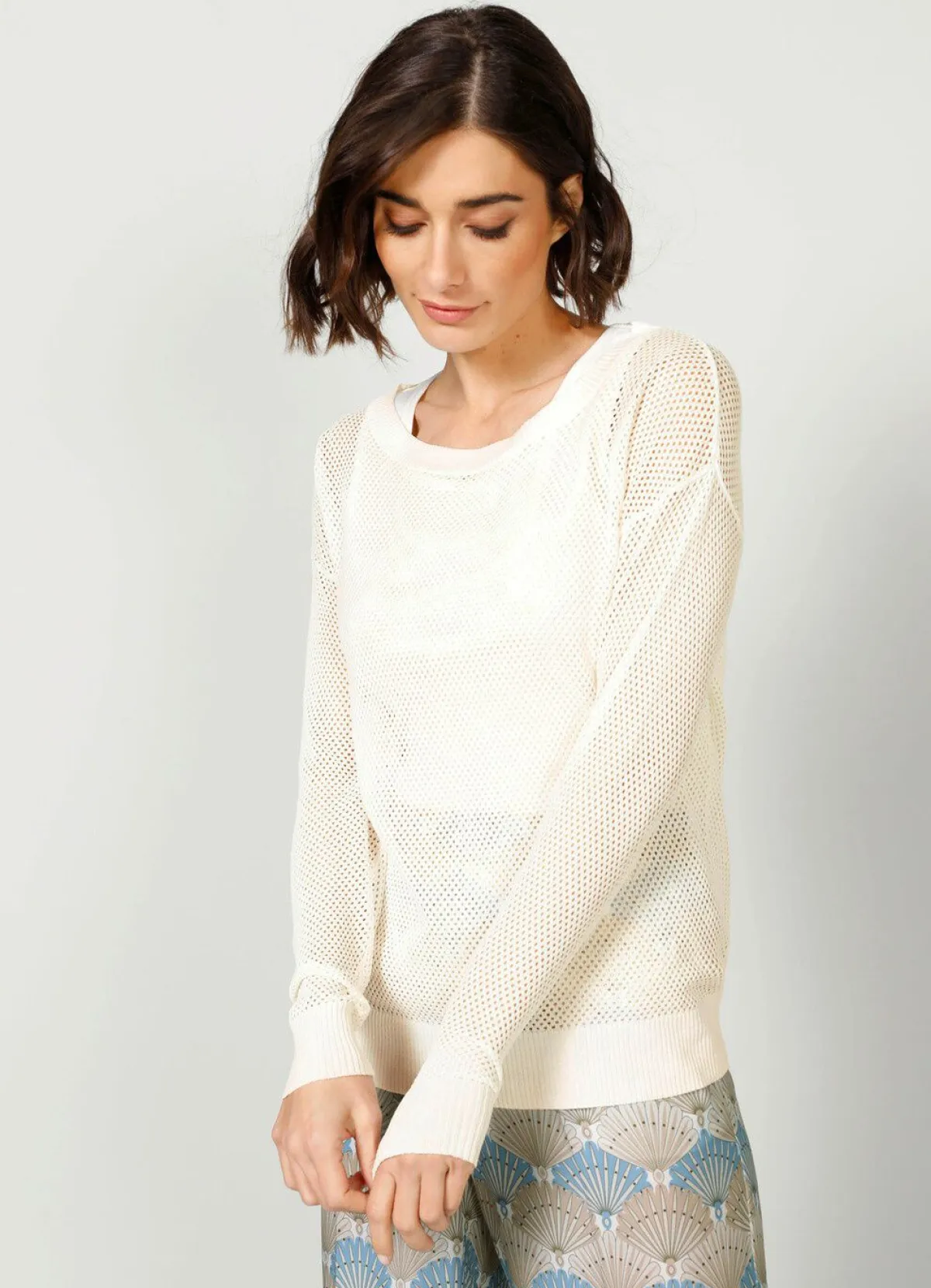 Sale BADER Pullover in Feinstrick ECRU