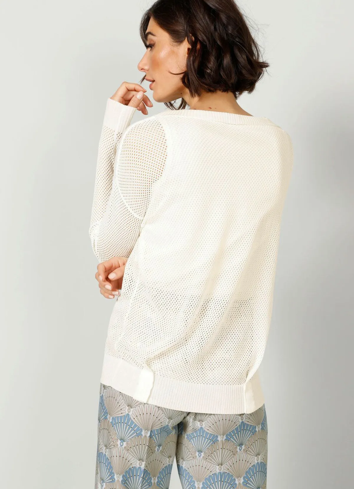 Sale BADER Pullover in Feinstrick ECRU