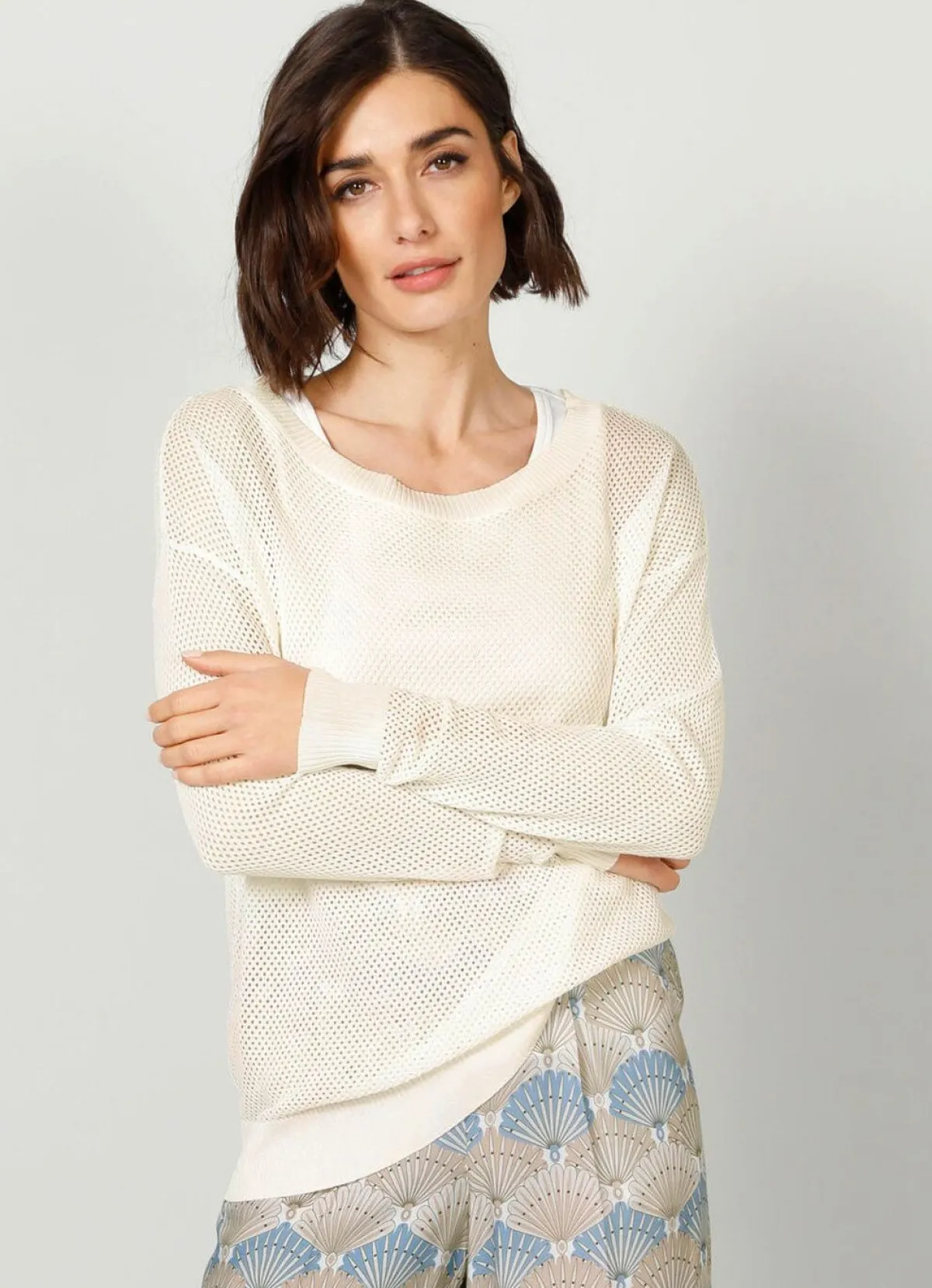 Sale BADER Pullover in Feinstrick ECRU