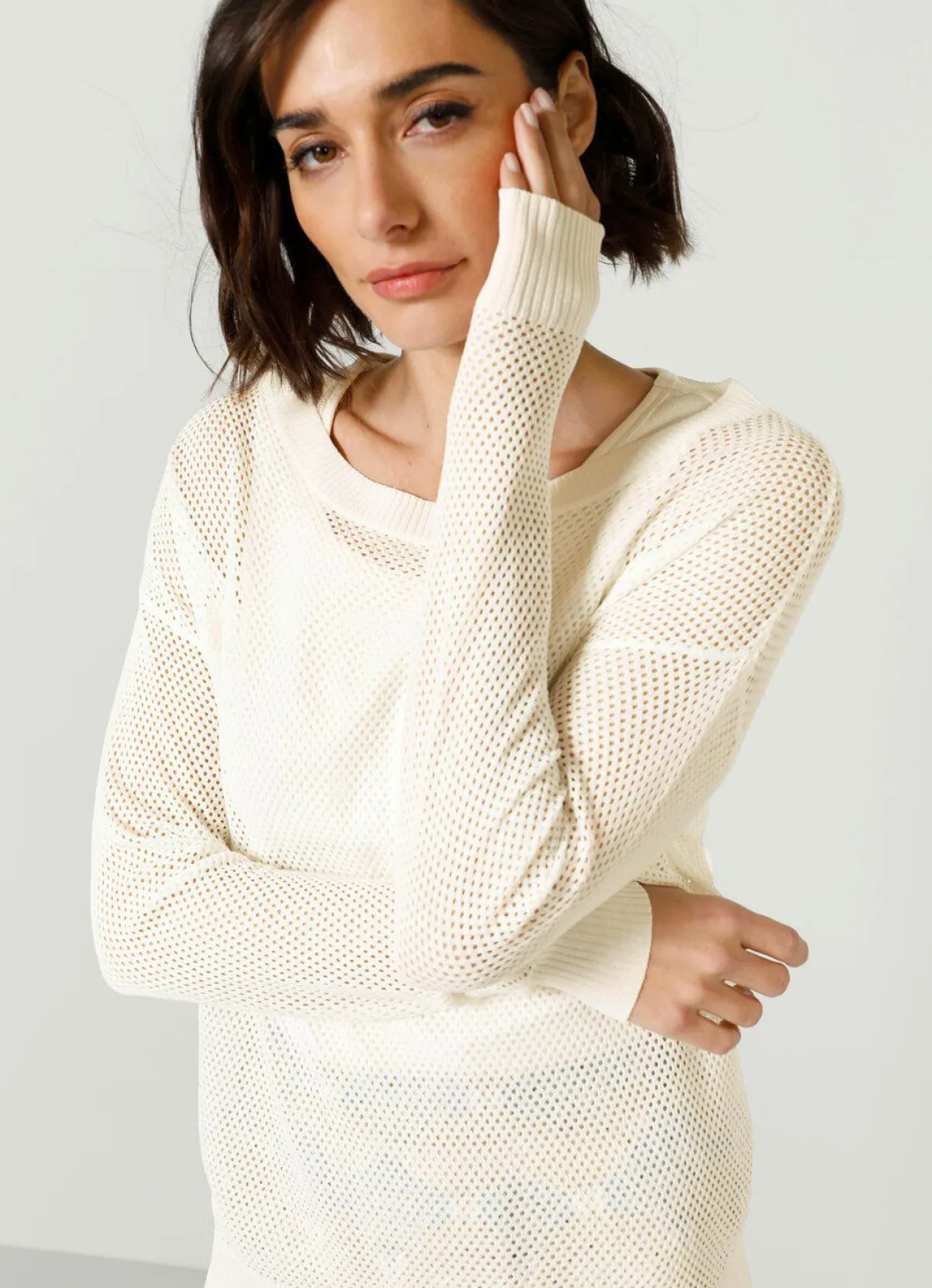 Sale BADER Pullover in Feinstrick ECRU