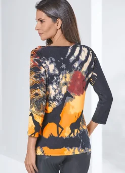 Online BADER Pullover in Feinstrick SCHWARZ-GELB-MULTICOLOR