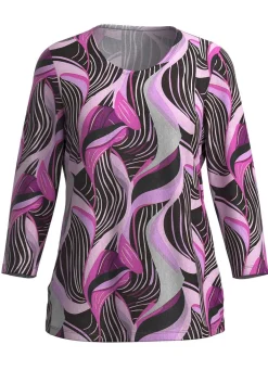 Online KLAUS MODELLE MADE IN GERMANY Pullover in Feinstrick LILA-SCHWARZ-MULTICOLOR