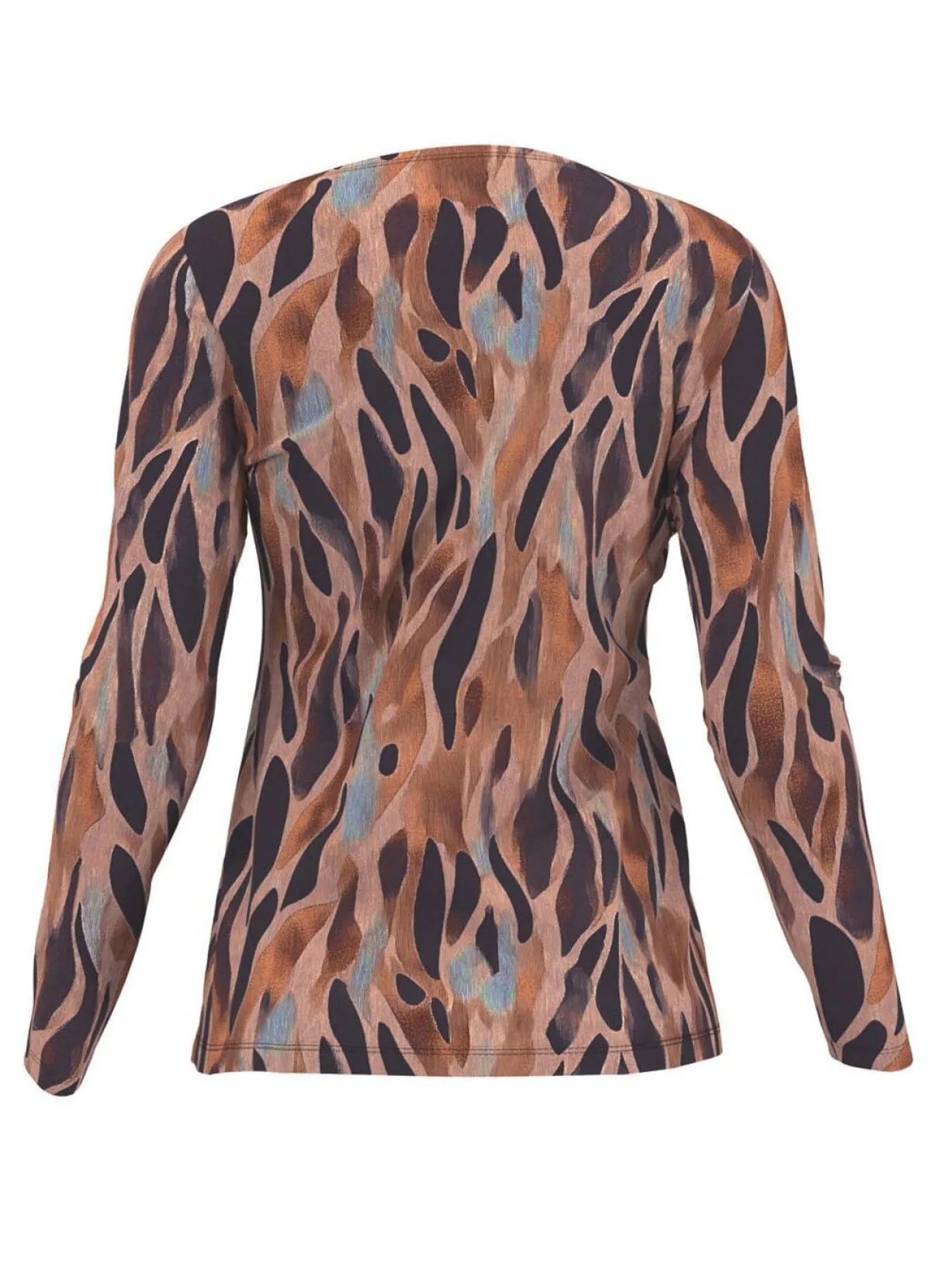 Discount KLAUS MODELLE MADE IN GERMANY Pullover in Feinstrick BRAUN-MARINE-MULTICOLOR