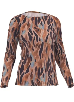 Discount KLAUS MODELLE MADE IN GERMANY Pullover in Feinstrick BRAUN-MARINE-MULTICOLOR