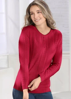 Clearance BADER Pullover in Feinstrick ROT