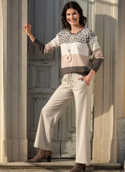Sale BADER Pullover in Feinstrick ECRU-BEIGE-BRAUN