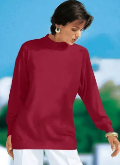 Discount BADER Pullover in Feinstrick mit Schurwolle WEINROT