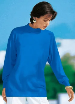 Outlet BADER Pullover in Feinstrick mit Schurwolle ROYALBLAU