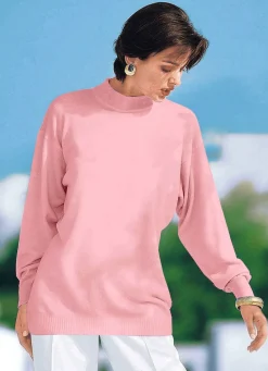 Best BADER Pullover in Feinstrick mit Schurwolle ROSÉ