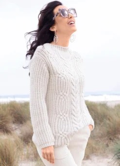 Discount Tizia Pullover in flauschig weichem Grobstrick ECRU