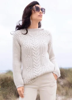 Discount Tizia Pullover in flauschig weichem Grobstrick ECRU