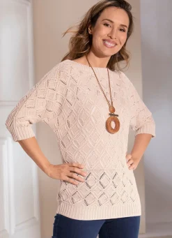 Best BADER Pullover in Fledermausform SANDBEIGE