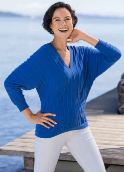 Outlet BADER Pullover in Fledermausform ROYALBLAU