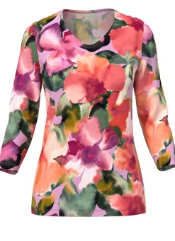 Best KLAUS MODELLE MADE IN GERMANY Pullover in floralem Feinstrick MULTICOLOR