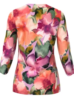 Best KLAUS MODELLE MADE IN GERMANY Pullover in floralem Feinstrick MULTICOLOR