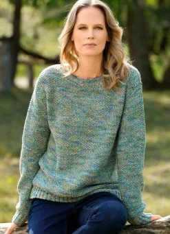 Sale BADER Pullover in Garnmix HELLGRÜN-GELB-MULTICOLOR