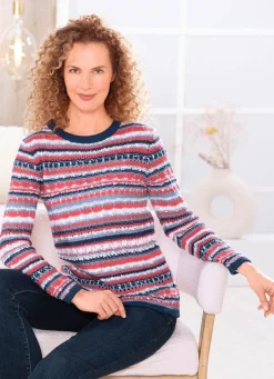 Outlet BADER Pullover in Garnmix KORALLE-MARINE-MULTICOLOR