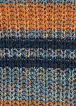 BADER Pullover in Garnmix PETROL-COGNAC