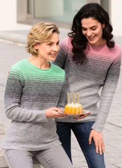 Clearance BADER Pullover in Garnmix PISTAZIE-GRAU