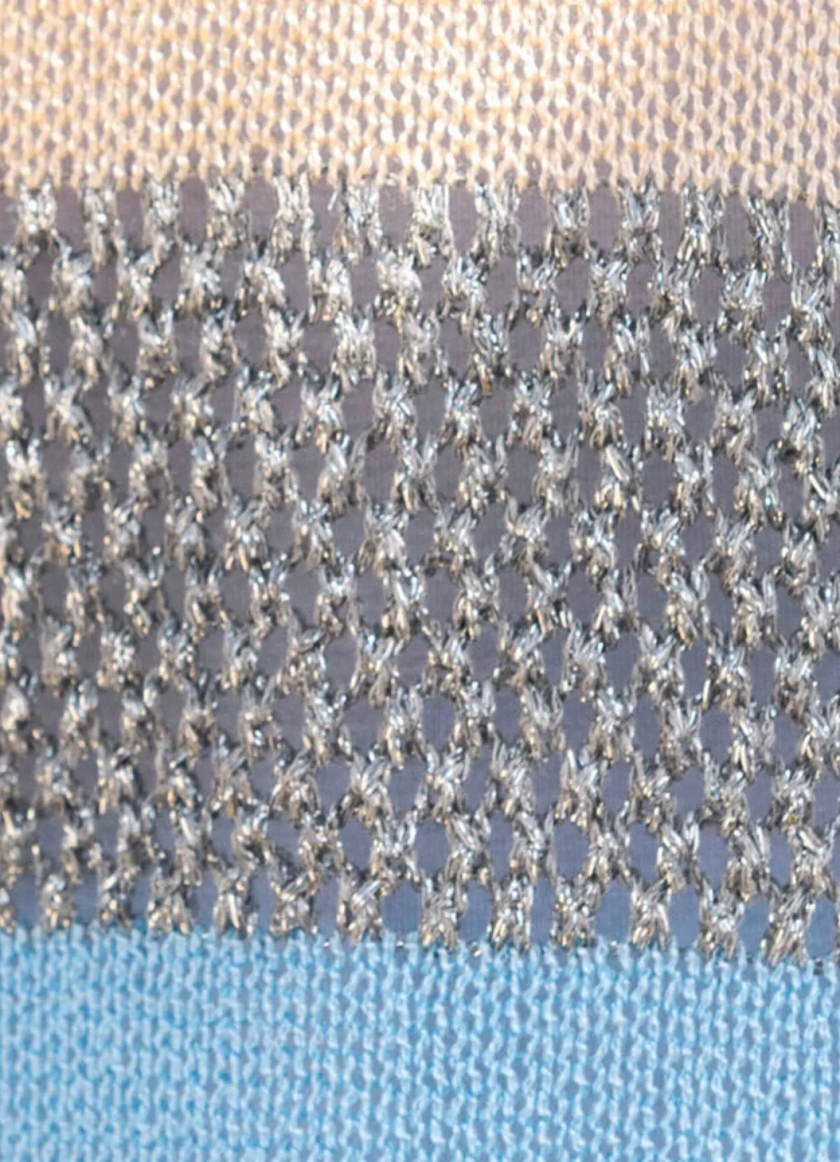 BADER Pullover in Garnmix mit Glanzeffekt ECRU-BLEU-MULTICOLOR