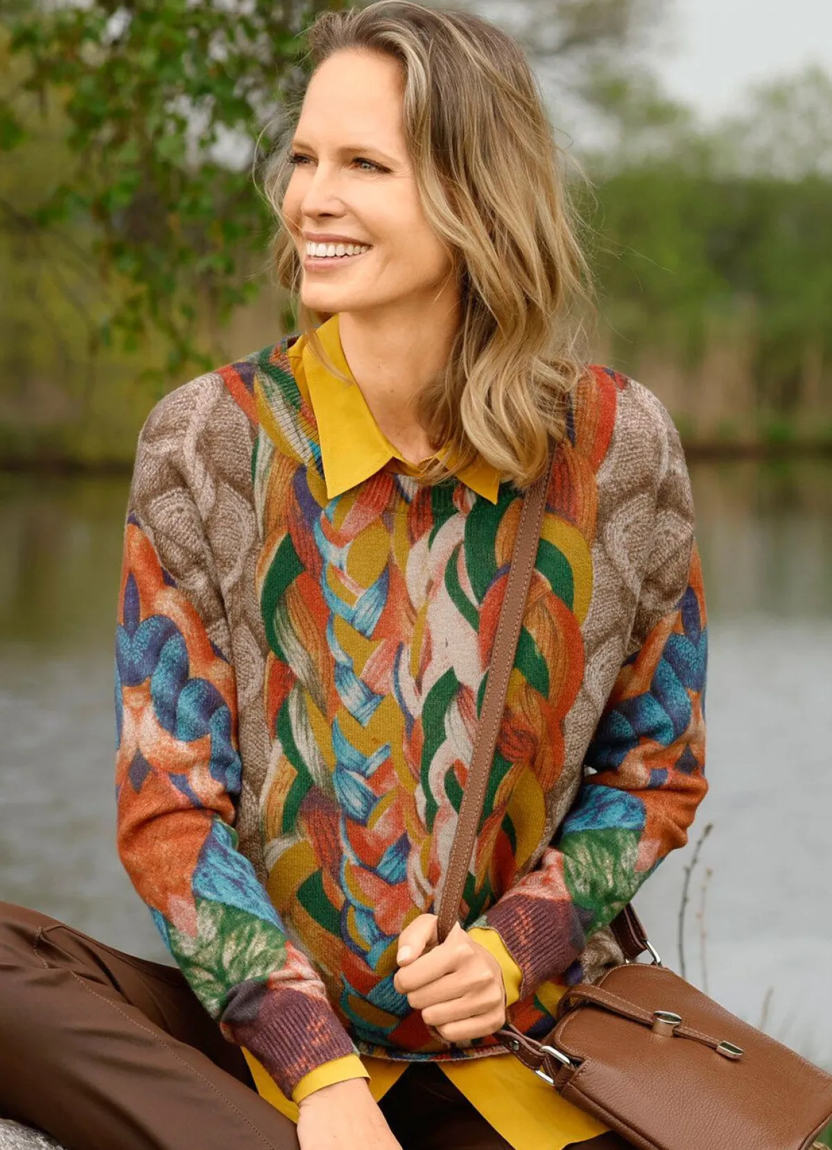 Clearance BADER Pullover in Grafikdessin MULTICOLOR