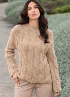 Hot Tizia Pullover in Grobstrick BEIGE