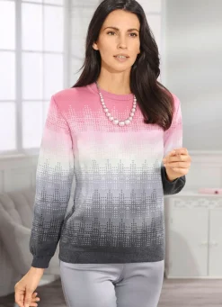 Sale BADER Pullover in Jacquard-Dessin ROSÉ-WEISS-GRAU