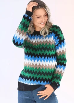 Best BADER Pullover in Jacquard-Dessin MARINE-MULTICOLOR