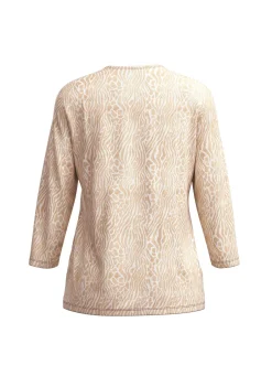Tizia Pullover in Jacquard-Dessin BEIGE-WEISS