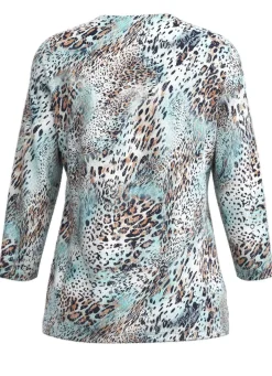 Sale KLAUS MODELLE MADE IN GERMANY Pullover in Jacquard-Feinstrick BLEU-WEISS-MULTICOLOR