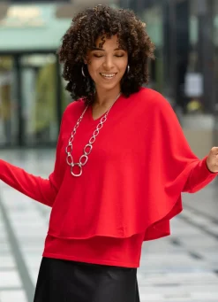 Online BADER Pullover in 2-Lagen-Look ROT