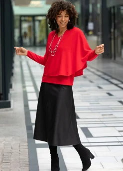 Online BADER Pullover in 2-Lagen-Look ROT
