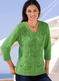 BADER Pullover in Mustermix GRÜN