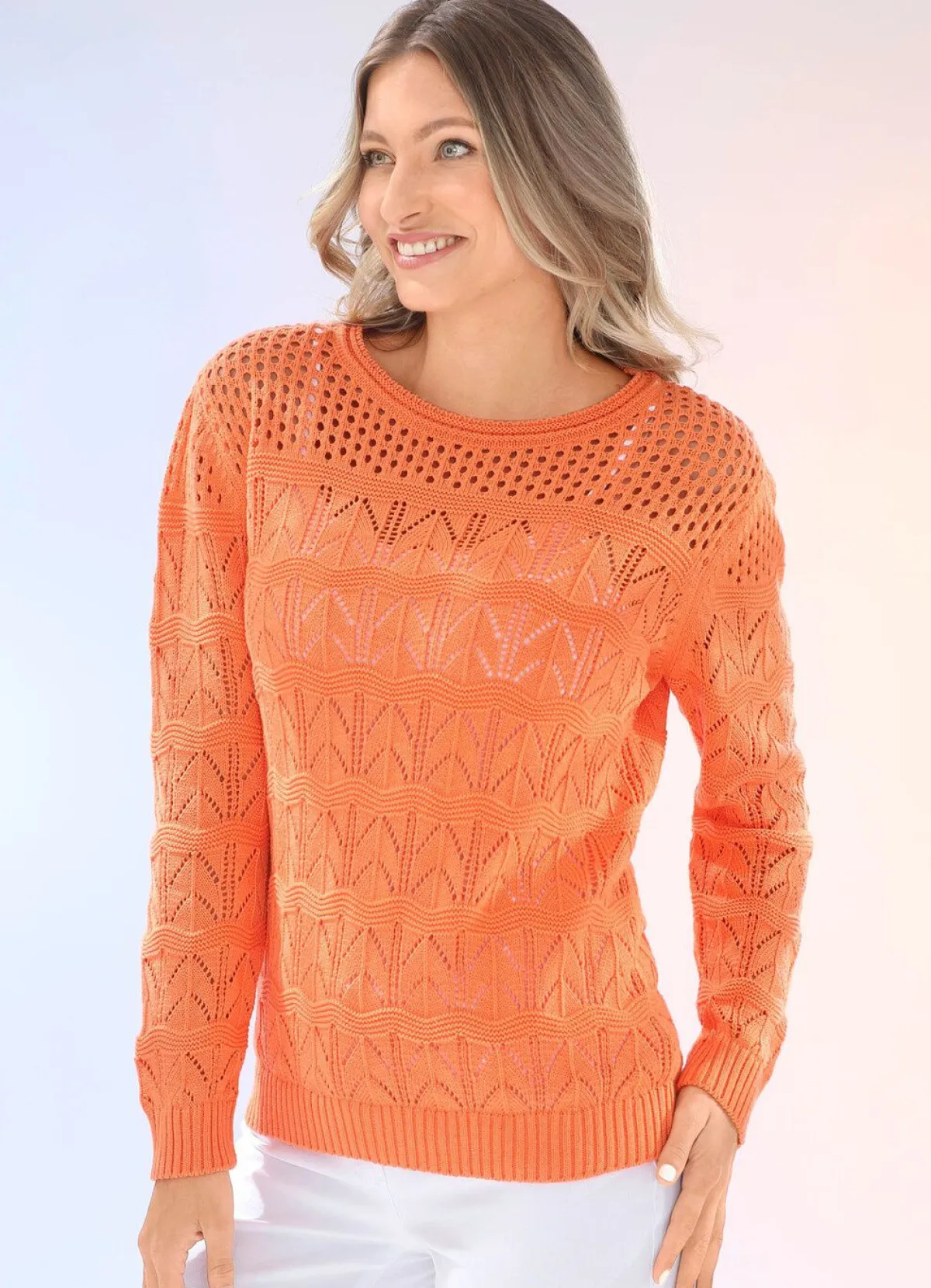 Clearance BADER Pullover in Mustermix MANDARINE