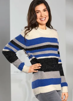 Online BADER Pullover in Perlfang ECRU-BLAU-MULTICOLOR