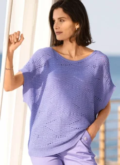 Sale BADER Pullover in quergestrickem Dessin FLIEDER