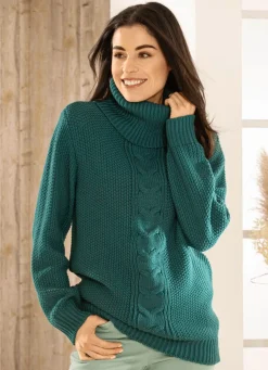 Sale BADER Pullover in Reiskornstrick PETROL