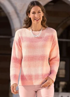 Sale BADER Pullover in Reiskornstrick APRICOT-ROSA-MULTICOLOR