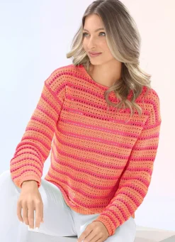 Best BADER Pullover in Ringelmuster APRICOT-KORALLE