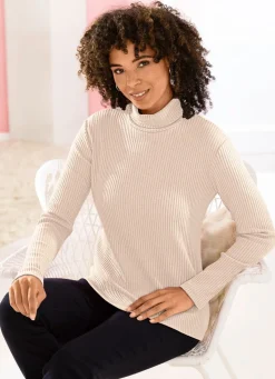 Online KLAUS MODELLE MADE IN GERMANY Pullover in Rippenstrick BEIGE