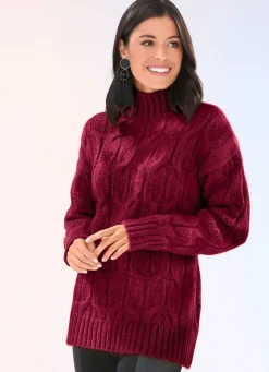 BADER Pullover in sehr flauschiger Qualität WEINROT