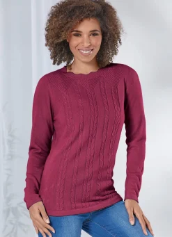 Hot BADER Pullover in sehr weicher Qualität BROMBEERE