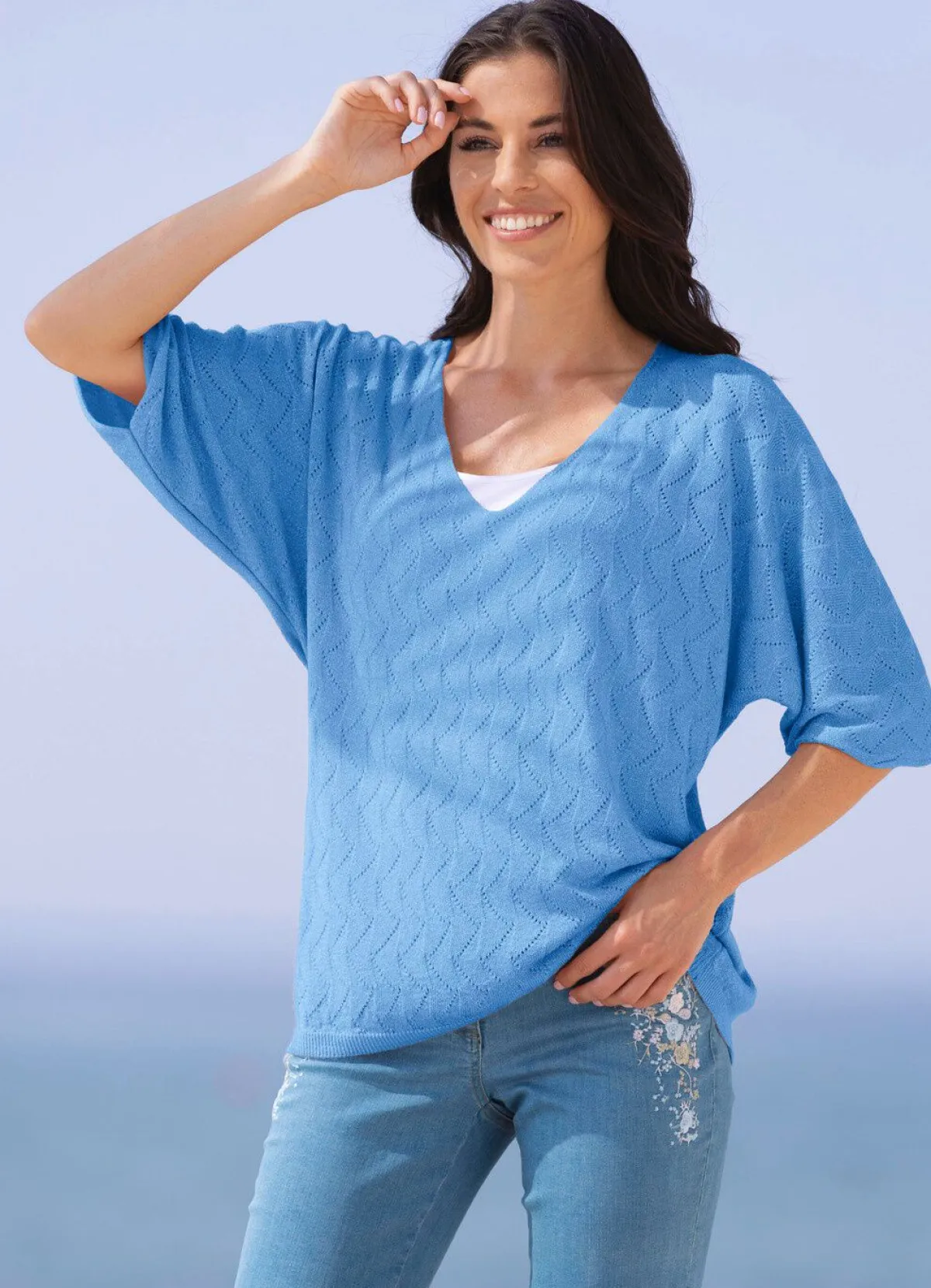 Clearance BADER Pullover in sehr weicher Qualität BLEU