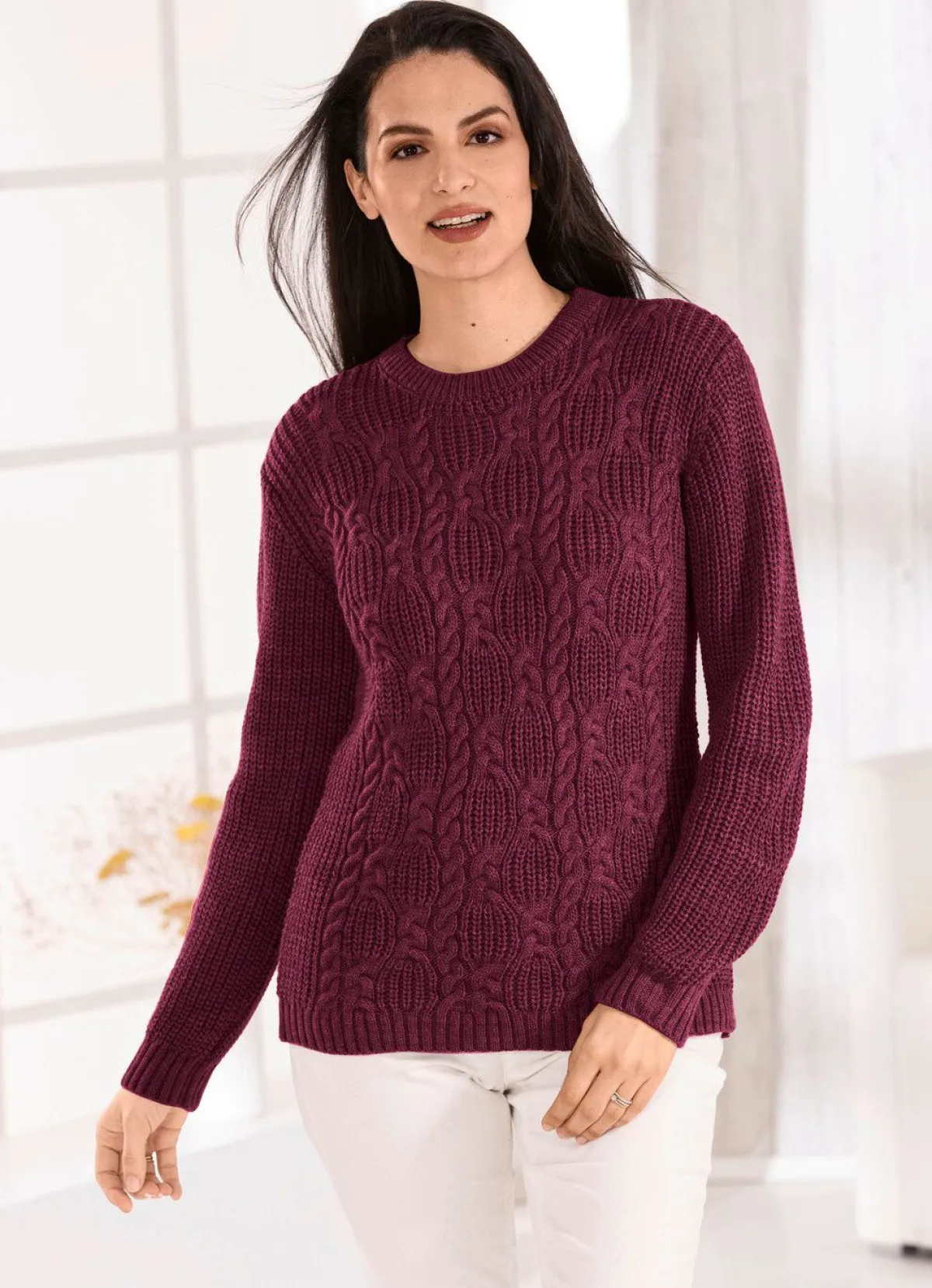 Best BADER Pullover in Strickmix WEINROT