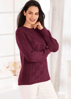 Best BADER Pullover in Strickmix WEINROT
