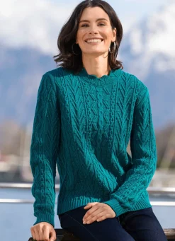 Sale BADER Pullover in Strukturmix PETROL