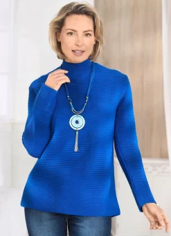 Hot BADER Pullover in Strukturmix ROYALBLAU