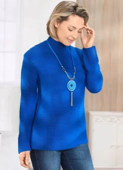 Hot BADER Pullover in Strukturmix ROYALBLAU