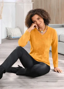 Hot BADER Pullover in Strukturmix SAFRAN